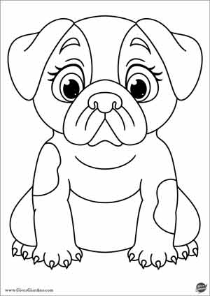 cucciolo di Bulldog da colorare per bambini
