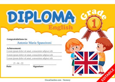 diploma da stampare di inglese