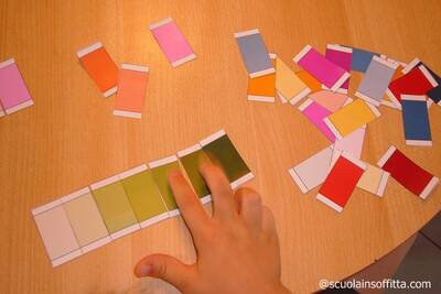 Schede dei colori Montessori