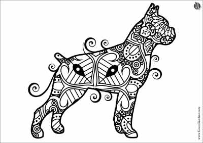 disegno di un bulldog mandala da colorare
