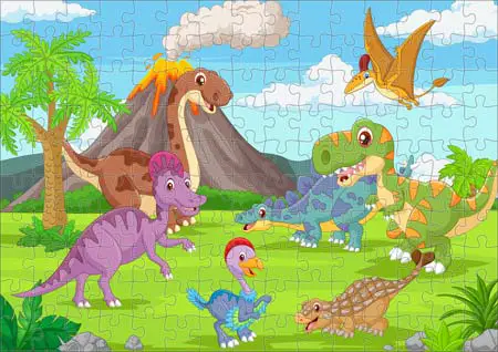 puzzle dei dinosauri per bambini da stampare