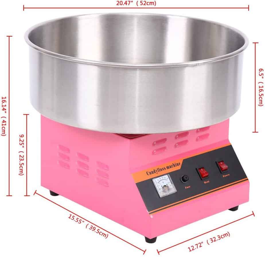 macchina dello Zucchero Filato Professionale Rosa da 1000 Watt
