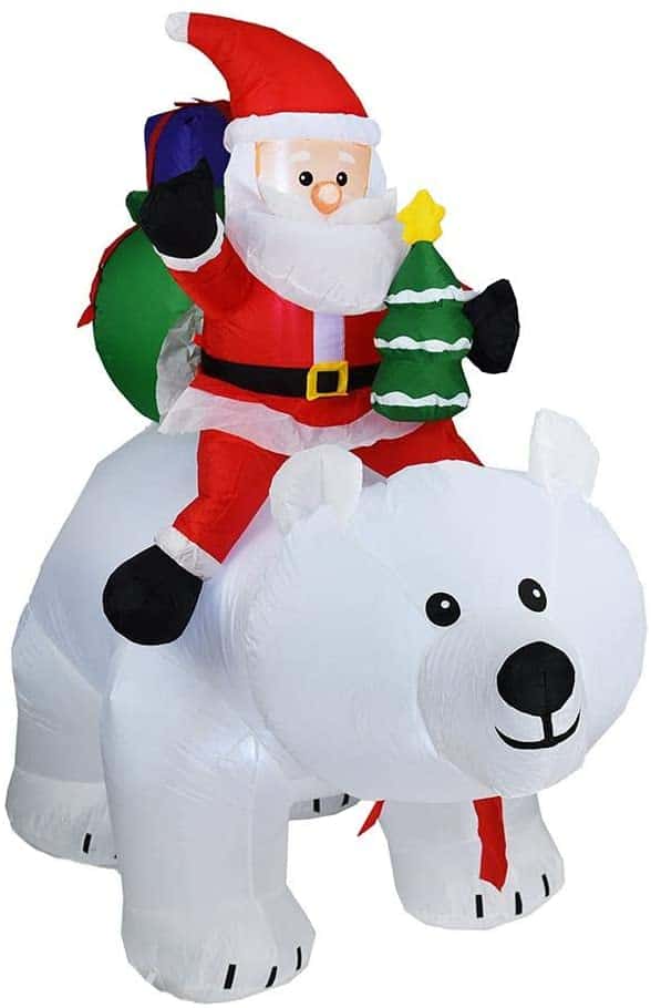 Foto Babbo Natale gonfiabile e orso polare
