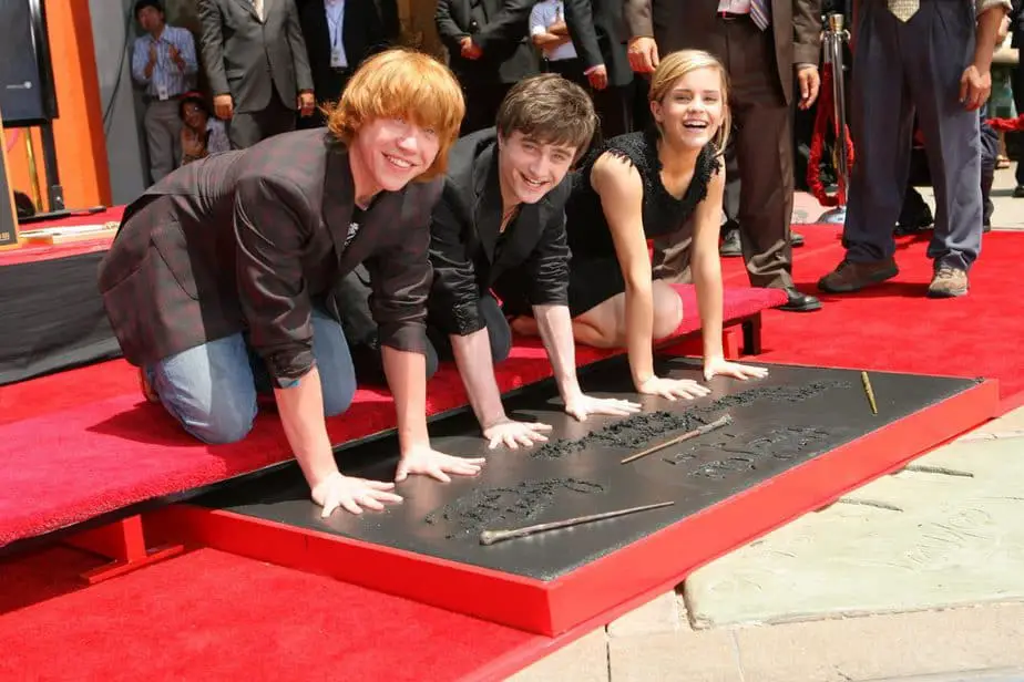Daniel Radcliffe, Rupert Grint ed Emma Watson