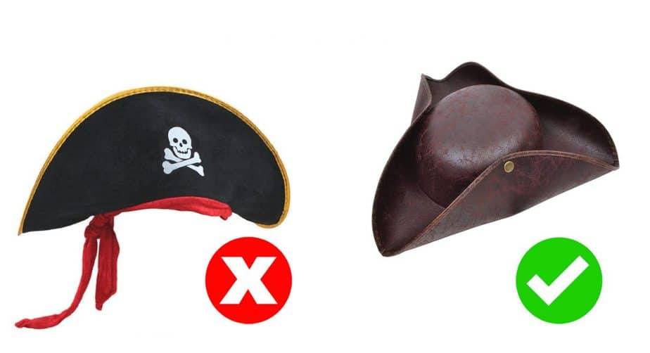 differenza cappello da pirata in feltro e cappello tricorno rigido