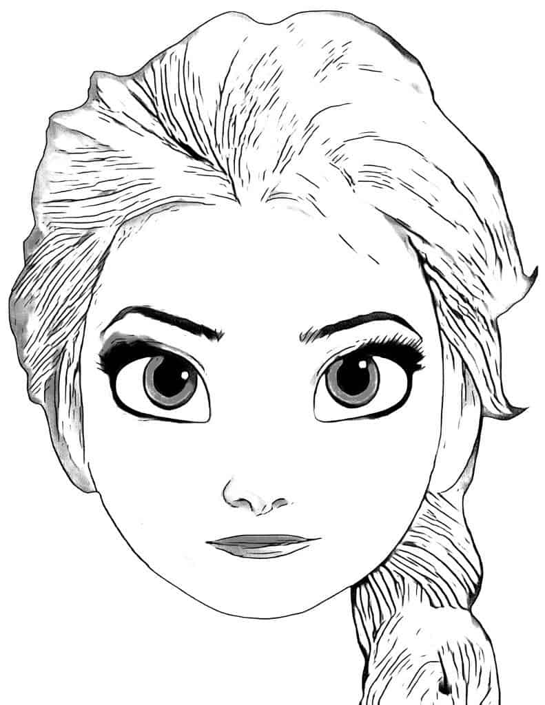 maschera da colorare di Elsa da stampare e ritagliare