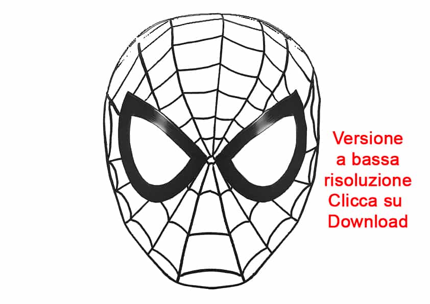 maschera spider-man da stampare e colorare - versione a bassa risoluzione