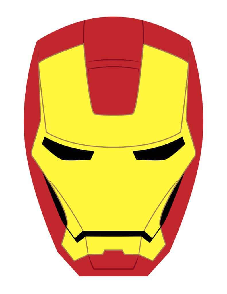 maschera di iron-man colorata da stampare a bassa risoluzione