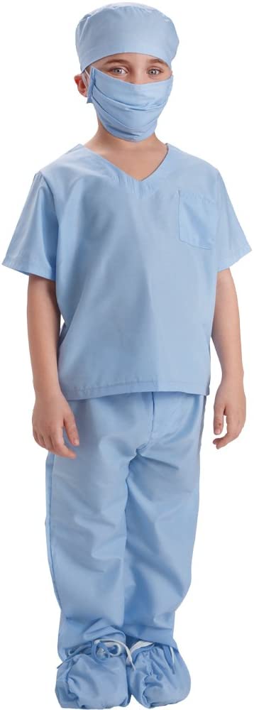 Foto di un bambino vestito da chirurgo