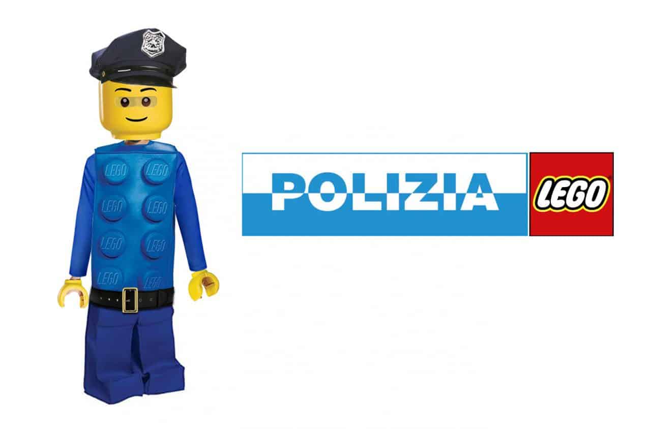 costume carnevale poliziotto Lego