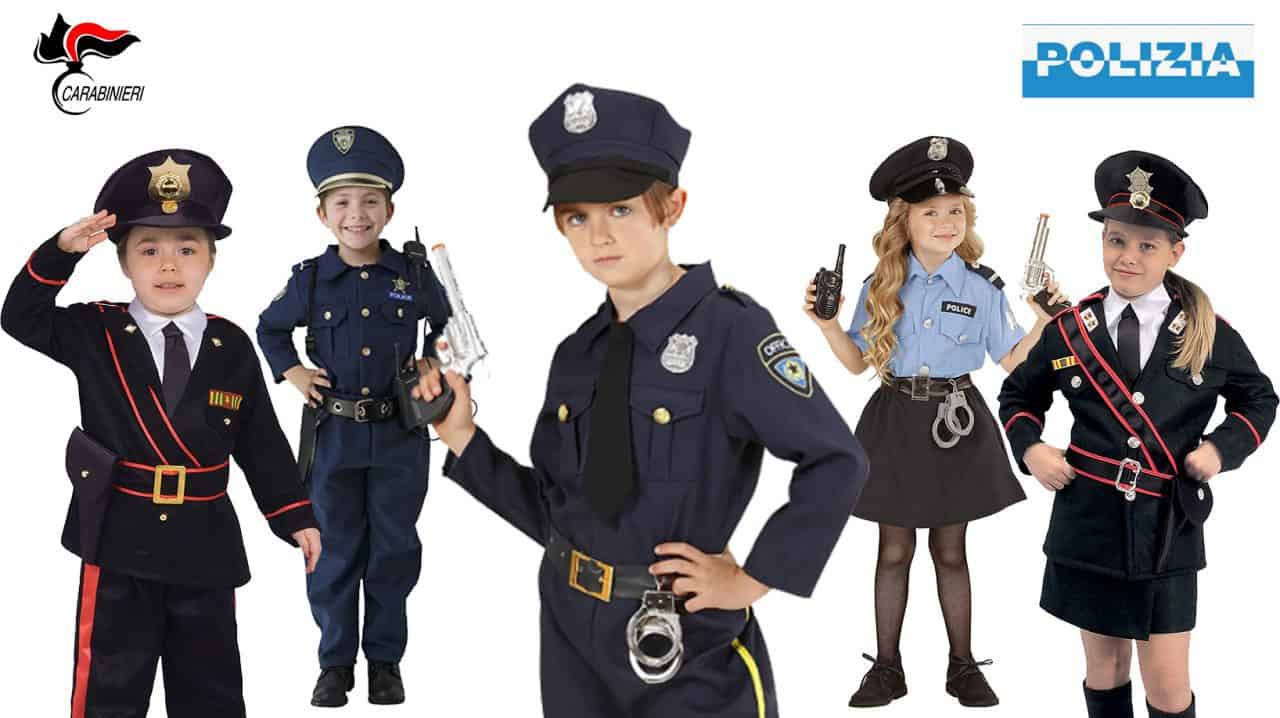 costumi di carnevale da poliziotto, poliziotta e carabiniere per bambini