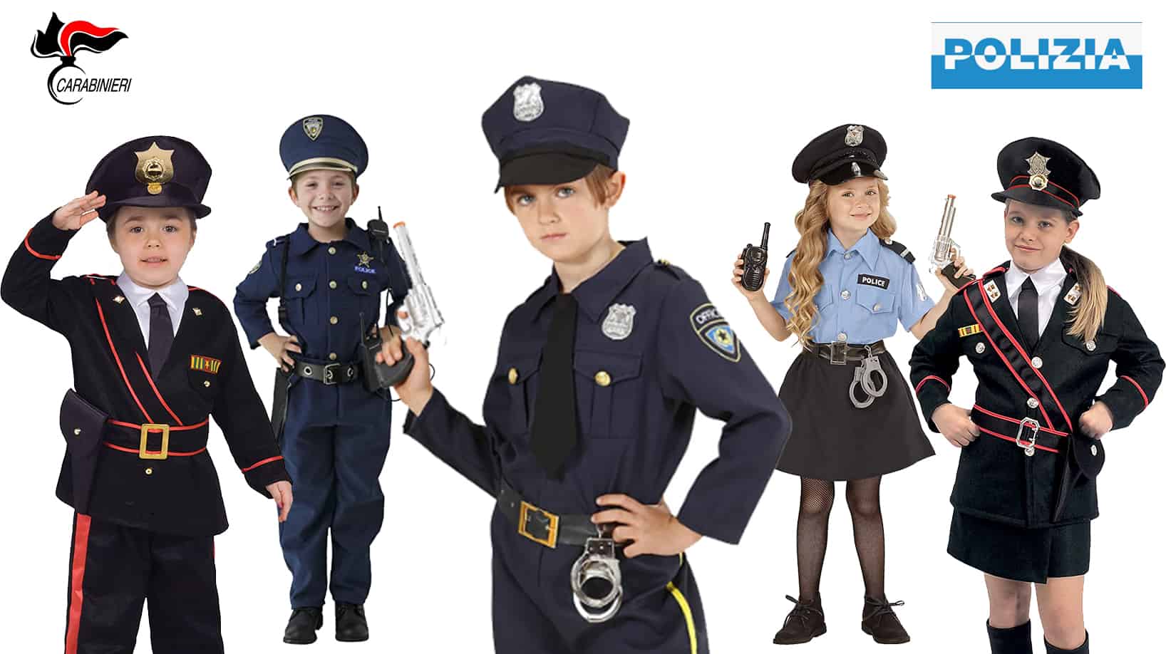 costumi di carnevale poliziotto poliziotta carabiniere bambini