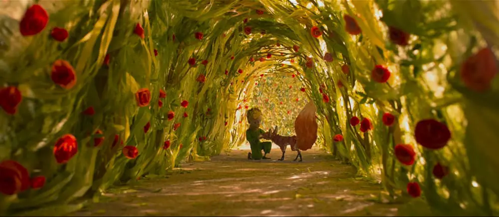 il piccolo principe e la volpe nel giardino di rose - film 2015 Mark Osborne