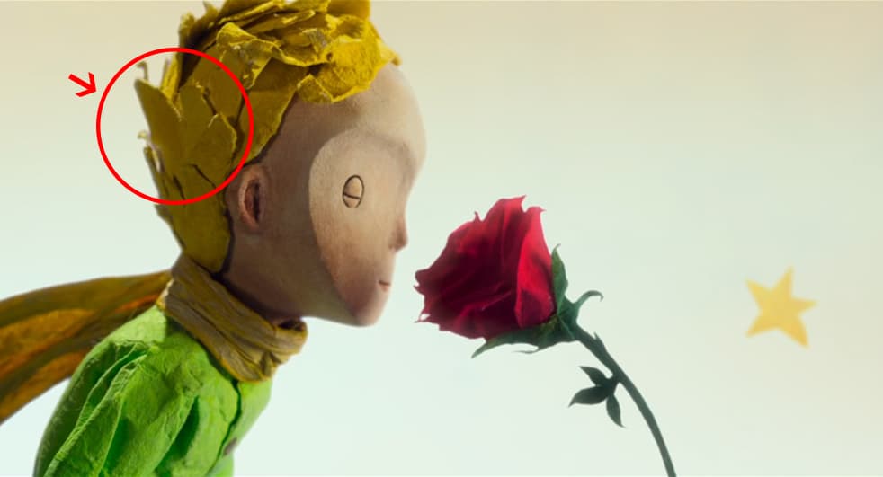 il piccolo principe (2015) annusa la rosa - stile grezzo dei capelli in cartapesta