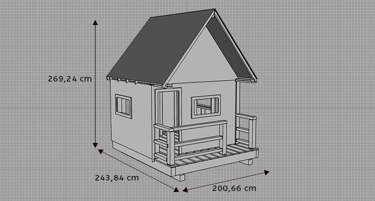 Come costruire una casetta in legno per bambini -  Dimensioni del progetto finale