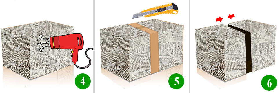 Come costruire una pignatta con una scatola 4. Asciugate 5. Tagliate la scatola in due 6. richiudete la scatola