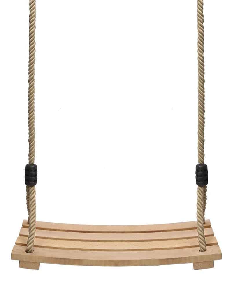 seggiolino in legno per altalena con corde