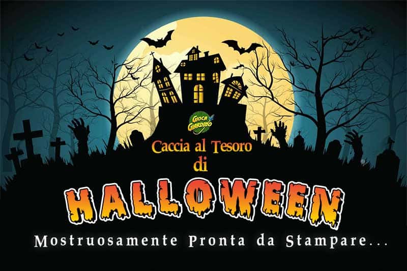 Caccia al tesoro di Halloween per bambini pronta da stampare per casa e all'aperto
