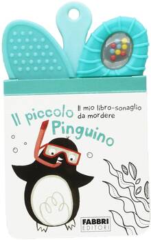 Il Piccolo Pinguino - Libro sensoriale per neonati con Sonaglio da Mordere