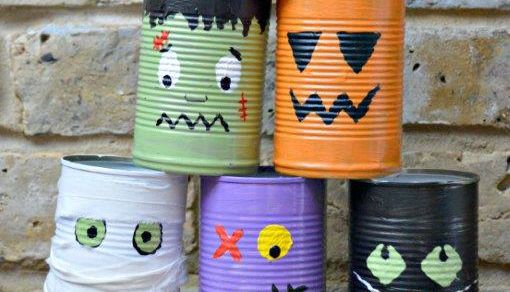 Tiro al barattolo  mostruoso - gioco da fare ad Halloween per bambini