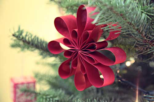 Fiore di Carta per albero di Natale - decorazione natalizia fai da te