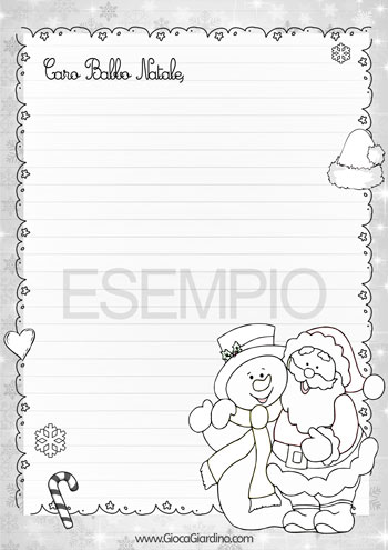 Letterina a Babbo Natale da colorare da Stampare - modello ChristmasPaint - Formato A4 e A5