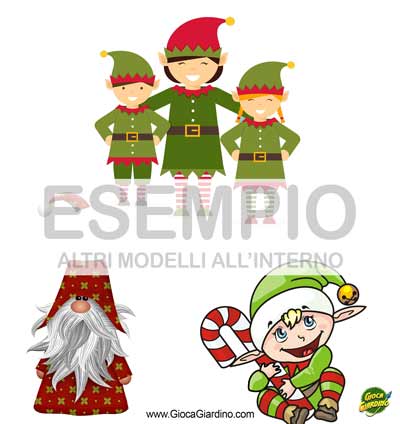 Elfi e Gnomi da stanmpare - Decorazioni natalizie da stampare