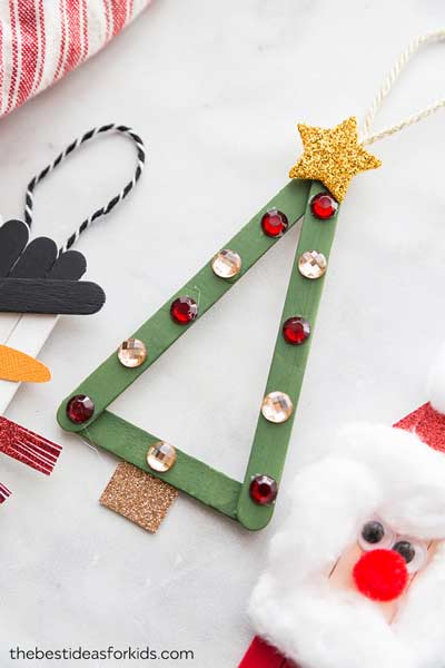 Alberello di Natale con bastoncini del gelato - decorazione natalizia fai da te