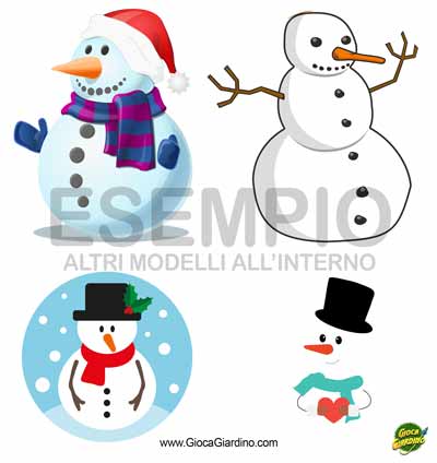 Pupazzi di neve da stampare e ritagliare - decorazioni natalizie