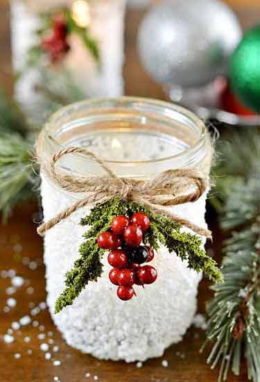 Vasetto con effetto ghiaccio - decorazione natalizia fai da te