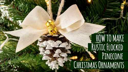 Pigna con fiocco e campanellino- decorazione fai da te per albero di Natale