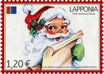 francobollo babbo natale antico per lettera di risposta dalla Lapponia - da stampare
