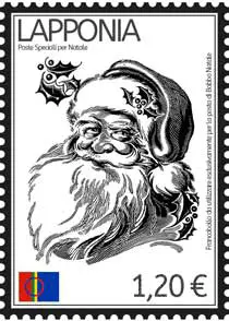 francobollo verticale babbo natale vintage per lettera di risposta dalla Lapponia - da stampare