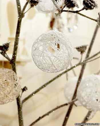 Pallina di Natale con spago- decorazione albero di natale fai da te