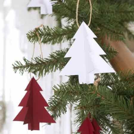 alberelli di carta - decorazione in carta fai da te per albero di Natale