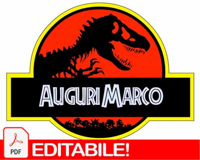 Logo di Jurassic Park da stampare in formato ad alta risoluzione ed editabile per festa a tema dinosauri
