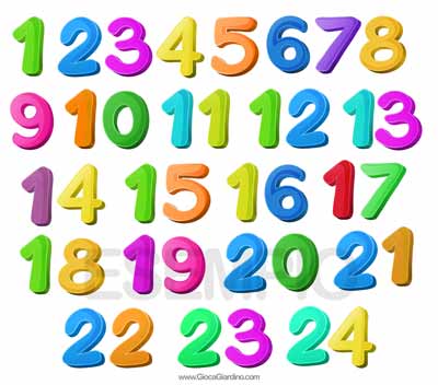 sagome di numeri colorati per il calendario dell'avvento da stampare