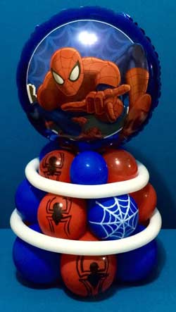 centrotavola - idee per allestimento di palloncini fai da te a tema Spider-Man