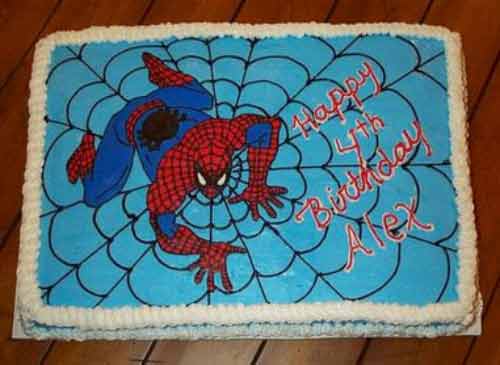 torta a tema Spider-Man rettangolare senza pasta di zucchero