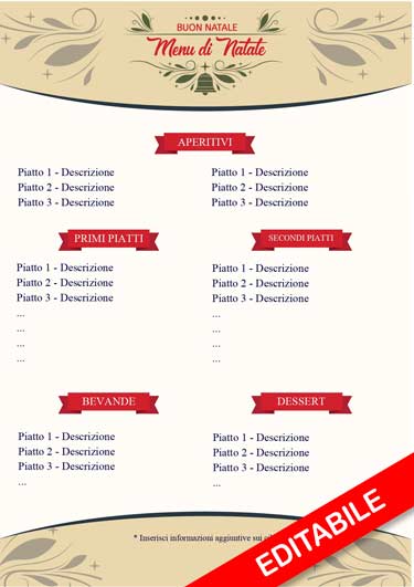 Christmas Carol Menu- menu di Natale da scrivere e stampare gratis