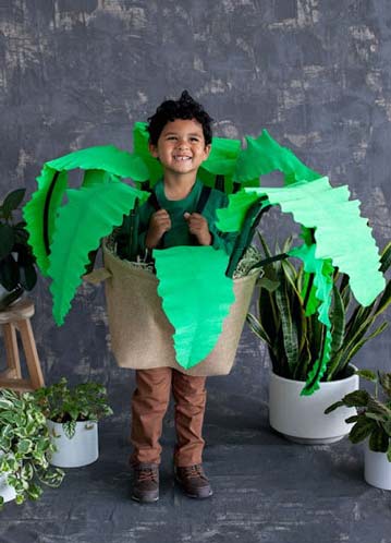 Vestito di Carnevale fai da te per bambini - pianta con Vaso