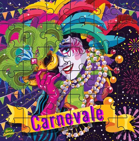 Rio Carnival - Puzzle di Carnevale da Stampare con maschera del Carnevale di Rio de Janeiro