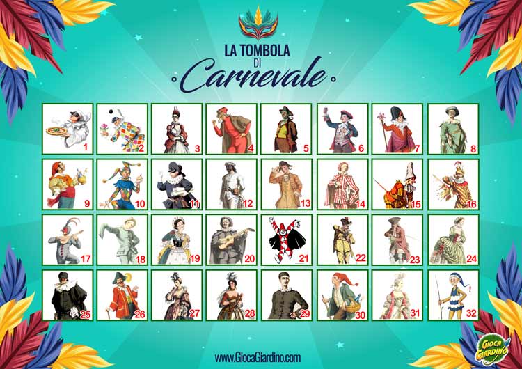 Tombola di Carnevale |  PDF da Scaricare e Stampare Gratis