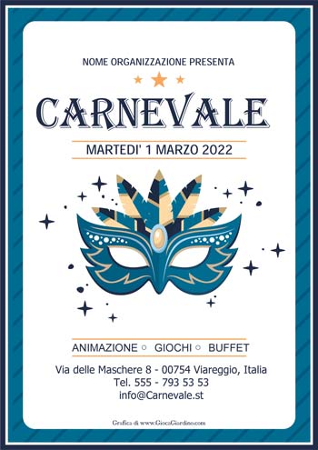 Venice Carnival - Locandina/volantino di Carnevale da stampare gratis