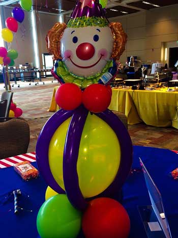 centrotavola di palloncini Clown - decorazione Carnevale Fai da Te