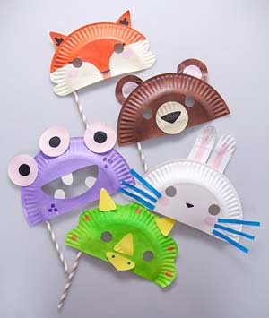 Animali e mostri con piatti di carta - lavoretto carnevale bambini scuola primaria