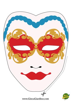 maschera carnevale Venezia da stampare, ritagliare ed indossare