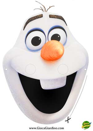 Maschera di Olaf da stampare ritagliare ed indossare