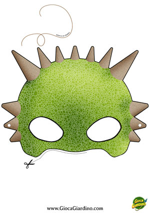 Maschera da Triceratopo da stampare ritagliare ed indossare