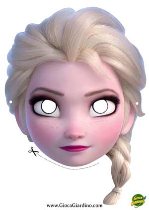 Maschera da Elsa di Frozen da stampare ritagliare ed indossare